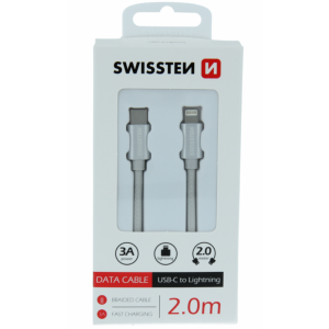 SWISSTEN USB-C Data Cable na Lightning 2m (Siva)