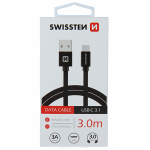 SWISSTEN USB Data Cable 3m Type C (Crna)