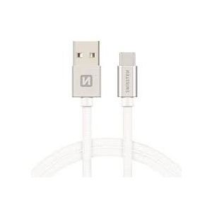 Swissten 713 Data kabl tekstil USB na TIP C 1.2m srebrni