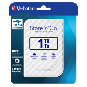 Verbatim EKSTERNI HDD Store 'n' Go 2,5" 1TB USB 3.0 White 53206