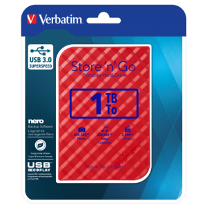 Verbatim EKSTERNI HDD Store 'n' Go 2,5" 1TB USB 3.0 Red 53203