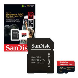SanDisk MEMORIJSKA KARTICA SDHC 32GB Extreme micro 100MB/s V30 UHS-I U3+SD Adapter
